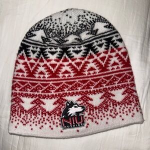 NIU Adidas Knit Hat - Red and Black